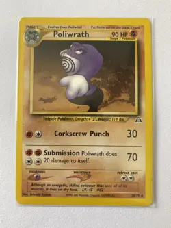 Poliwrath 28/75 - Rare - Neo Discovery - WOTC 2001 - Pokemon Card NM - 1¢ start! - Image 1
