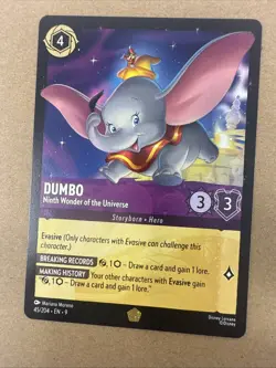 Disney Lorcana Fabled Dumbo Ninth Wonder of the Universe #45 Legendary Non-Foil - Image 1