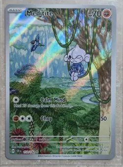 Pokemon TCG Meditite 153/142 Illustration Rare Holo – Stellar Crown - Near Mint - Image 1