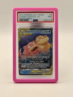 Pokemon 2019 Sun & Moon Unified Minds #35 Slowpoke & Psyduck GX PSA 9 - Image 1
