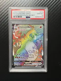 CHARIZARD VMAX PSA 10 2020 POKEMON SWORD & SHIELD CHAMPION'S PATH 074/073 SECRET - Image 1
