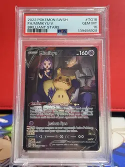 PSA 10 Mimikyu V Full Art TG16/TG30 Pokemon Brilliant Stars ENGLISH 2022 GEM MT - Image 1