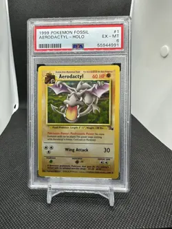 1999 Pokemon Fossil #1 Aerodactyl - Holo PSA 6 EX-MT - Image 1