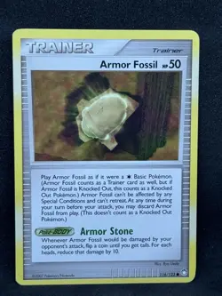 Pokemon Diamond & Pearl Mysterious Treasures- Armor Fossil Card 116/123 MP - Image 1