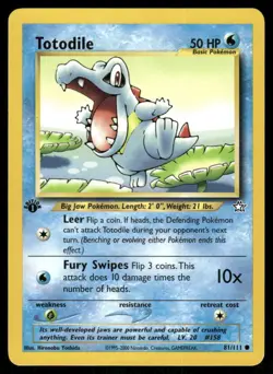 Pokemon Cards Totodile 81/111 1ST EDITION Neo Genesis WOTC Common NM - Image 1