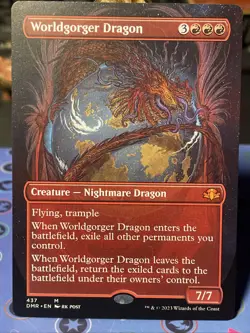 1x Worldgorger Dragon ~~ Borderless NM-Mint, English Dominaria Remastered MTG Ma - Image 1