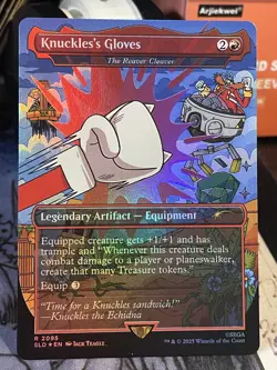 Knuckles's Gloves Reaver Cleaver FOIL #2095 NM MTG Secret Lair Sonic Knuckles - Image 1