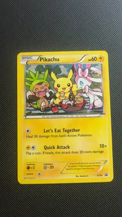 Pokemon TCG XY95 Pikachu Promo Card Black Star Rare Holo NM - Image 1