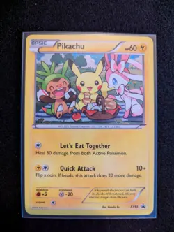 Pokemon TCG Pikachu XY95 Black Star Promo Holo Card LP/MP - Image 1