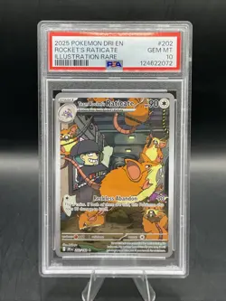 Pokemon TCG Team Rockets Raticate Card 202/182 Destined Rivals PSA 10 - Image 1