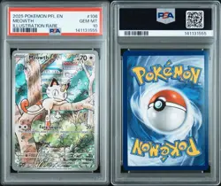 2025 Pokemon Phantasmal Flames PFL Meowth Illustration Rare #106/094 GEM PSA 10 - Image 3