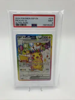 2024 Pokemon Surging Sparks #219/191 Pikachu ex PSA 9 - Image 1
