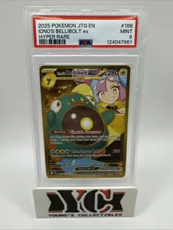 2025 POKEMON JTG EN-JOURNEY TOGETHER HYPER RARE #188 IONO'S BELLIBOLT EX PSA 9 - Image 1