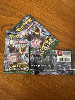 Pokemon TCG XY Fates Collide Booster Pack Lot of 3 – Sealed – 2016 – Alakazam - Image 3