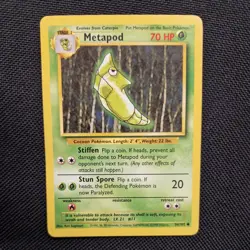 1999 Pokemon Base Set Metapod #54 Extremely LP - Image 1