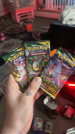 Pokemon TCG Sword & Shield Evolving Skies 3 Sealed Booster Packs 10 Cards Each - Image 1