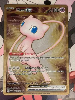 Pokemon Mew EX Metal Gold NM 205/165 Scarlet & Violet 151 Promo Card - Image 2