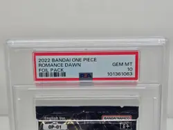 PSA 10 GEM MT One Piece English Ver. 2022 OP 01 ROMANCE DAWN FOIL PACK Card Game - Image 2