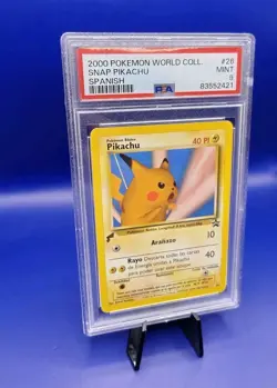Pikachu Snap 26 World Collection SPANISH Promo Rare Pokemon Card WOTC PSA 9 - Image 2