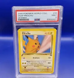Pikachu Snap 26 World Collection SPANISH Promo Rare Pokemon Card WOTC PSA 9 - Image 3