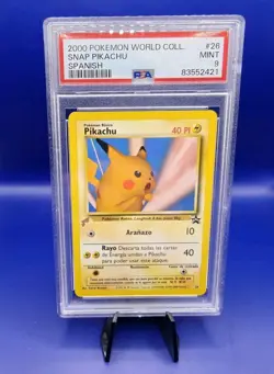 Pikachu Snap 26 World Collection SPANISH Promo Rare Pokemon Card WOTC PSA 9 - Image 4