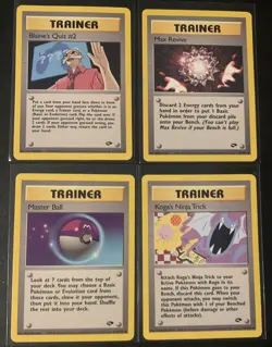 POKEMON Gym Challenge Trainers Lot - 4x - Master Ball, Koga's Ninja Trick - Image 1