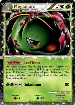 (110078) MEGANIUM PRIME HGSS08 Ultra Rare HGSS BLACK STAR Pokemon Promo Card - Image 2
