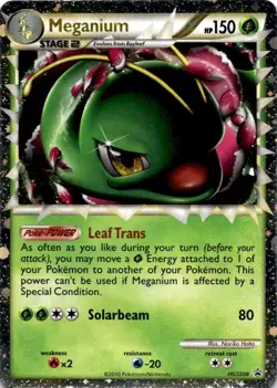 (110077) MEGANIUM PRIME HGSS08 Ultra Rare HGSS BLACK STAR Pokemon Promo Card - Image 2