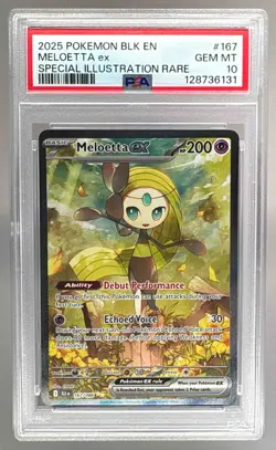6131 Meloetta ex 2025 Pokemon SV Black Bolt - BLK EN #167 SIR PSA 10 - Image 1