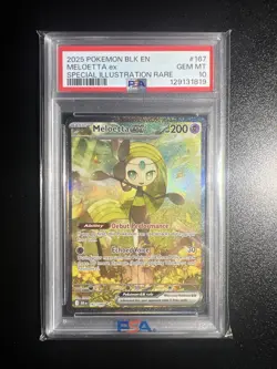 Meloetta ex 2025 Pokemon SV Black Bolt - BLK EN #167 SIR PSA 10 - Image 1