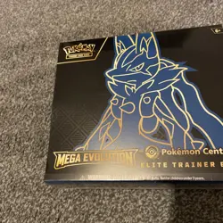 Sealed Pokemon Center Elite Trainer Box ETB Mega Evolutions Lucario Small Tear - Image 5
