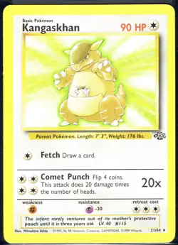 Kangaskhan Non Holo Rare 21/64 Jungle Vintage WOTC Pokemon Card LP/NM - Image 1