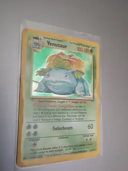 Pokemon TCG Venusaur Card 15/102 Base Set Unlimited Holo Rare DMG - Image 1