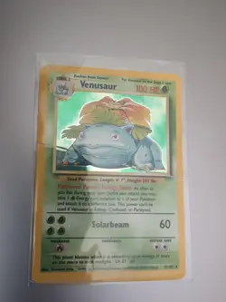 Pokemon TCG Venusaur Card 15/102 Base Set Unlimited Holo Rare DMG - Image 2