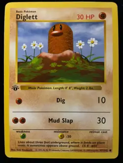 1999 Pokemon Shadowless 1st Edition Base Set Diglett #47 - Image 1