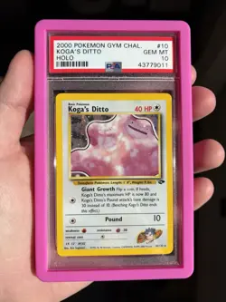 2000 POKEMON GYM CHALLENGE HOLO #10 KOGA'S DITTO PSA 10 W/ Guard - Image 3