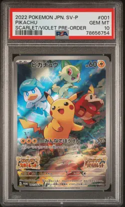 ✨Pikachu 001/SV-P PSA 10 2022 Scarlet & Violet Promo Pokemon Japanese - Image 1