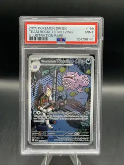 Pokemon 2025 Destined Rivals Team Rockets Weezing IR #199/182 PSA 9 - Image 1