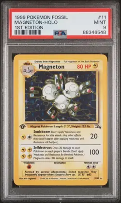1999 Pokemon Fossil - Magneton Holo 1st Edition 11/62 PSA 9 - Image 1