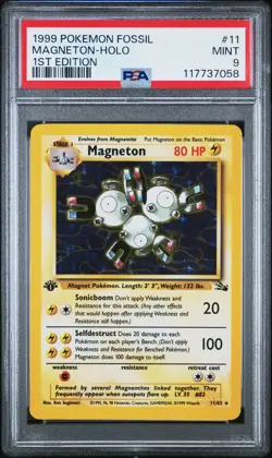Magneton-Holo 1st Edition PSA 9 1999 Pokemon Fossil #11 - Image 1