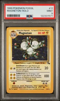 1999 POKEMON FOSSIL #11 MAGNETON-HOLO PSA 9 - Image 1