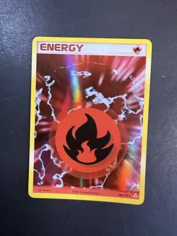 Fire Energy 106/110 Reverse Holo Rare EX Holon Phantoms Pokemon Card - NM/M - Image 1