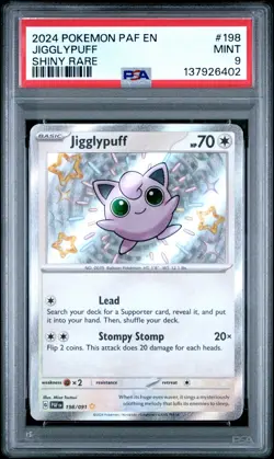 PSA 9 2024 POKEMON PAF EN-PALDEAN FATES #198 JIGGLYPUFF SHINY RARE - Image 1
