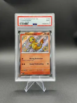 2024 POKEMON PAF EN-PALDEAN FATES SHINY RARE #109 CHARMANDER PSA 9 - Image 1