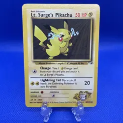 Pokemon TCG Lt. Surge's Pikachu Gym Heroes 81/132 Unlimited Common #2 NM - Image 1
