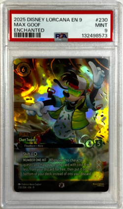 Max Goof Enchanted PSA 9 MINT (2025) Disney Lorcana EN 9 #230/204 - Image 1