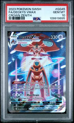 Deoxys VMAX GG45/GG70 PSA 10 Pokemon Card English Crown Zenith Galarian Gallery - Image 1