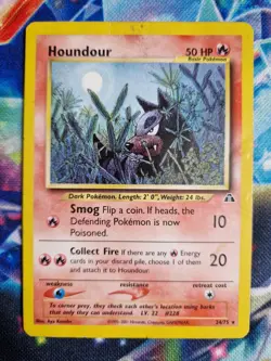 Houndour 24/75 Neo Discovery Non-Holo Rare Pokemon Card WOTC HP - Image 1