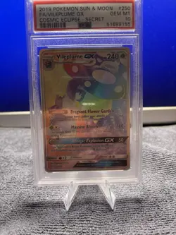 Pokemon Vileplume GX PSA 10 TCG Rainbow Cosmic Eclipse Card 250/236 - Image 1