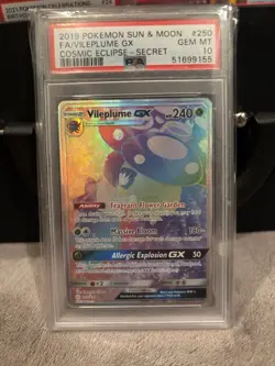 Pokemon Vileplume GX PSA 10 TCG Rainbow Cosmic Eclipse Card 250/236 - Image 2